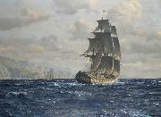 Michael Zeno Diemer frigate off the coast near Rio de Janeiro Spain oil painting artist